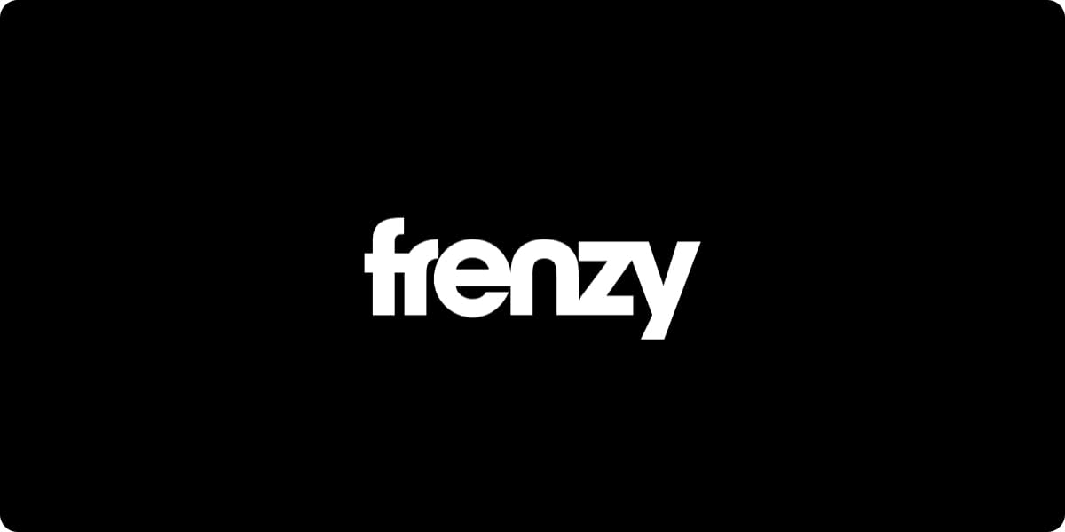 Shopify Frenzy app logo on a black background